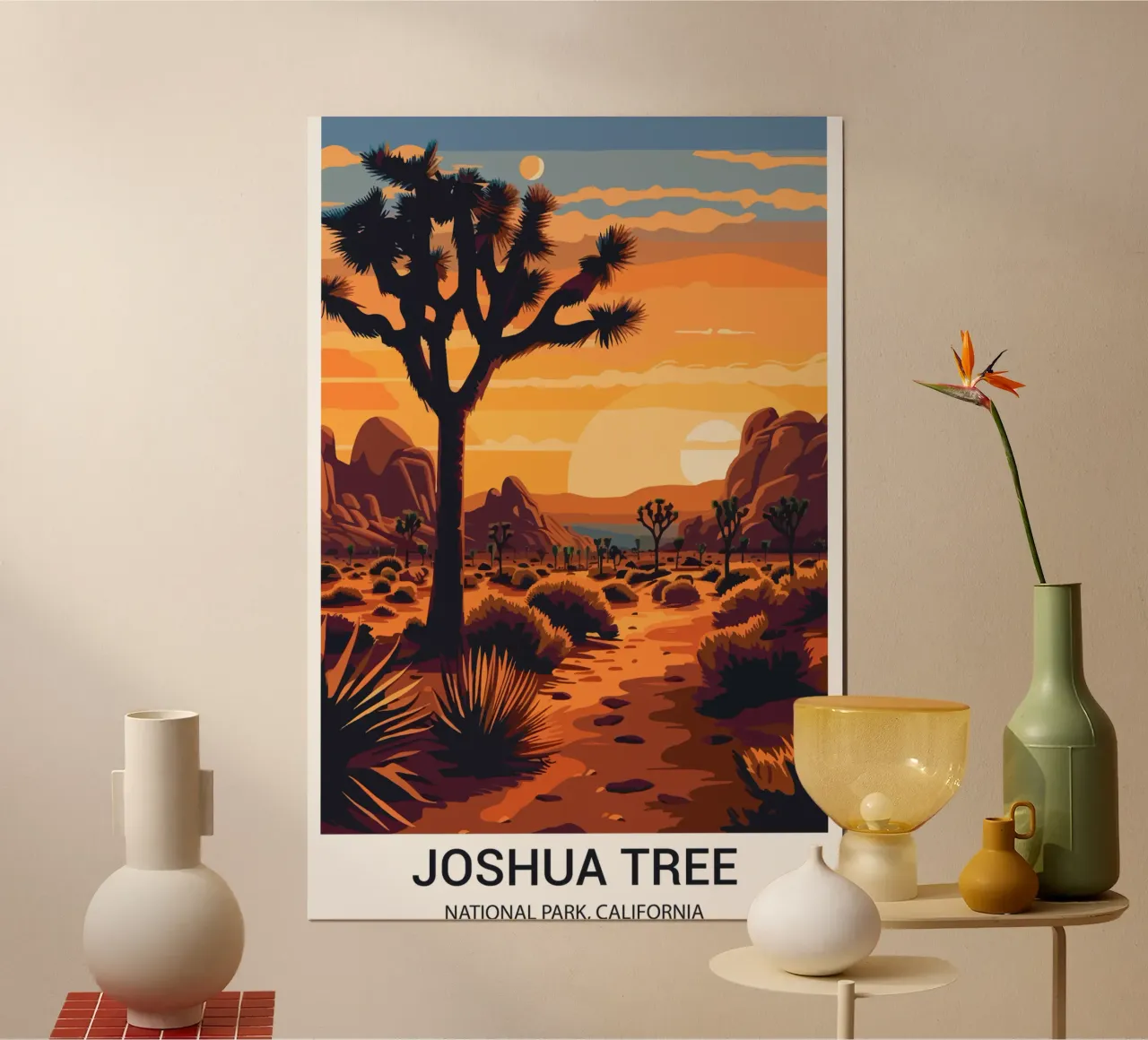 Parco nazionale di Joshua Tree, California, USA poster con telaio in plastica da Wanderlust Vibes