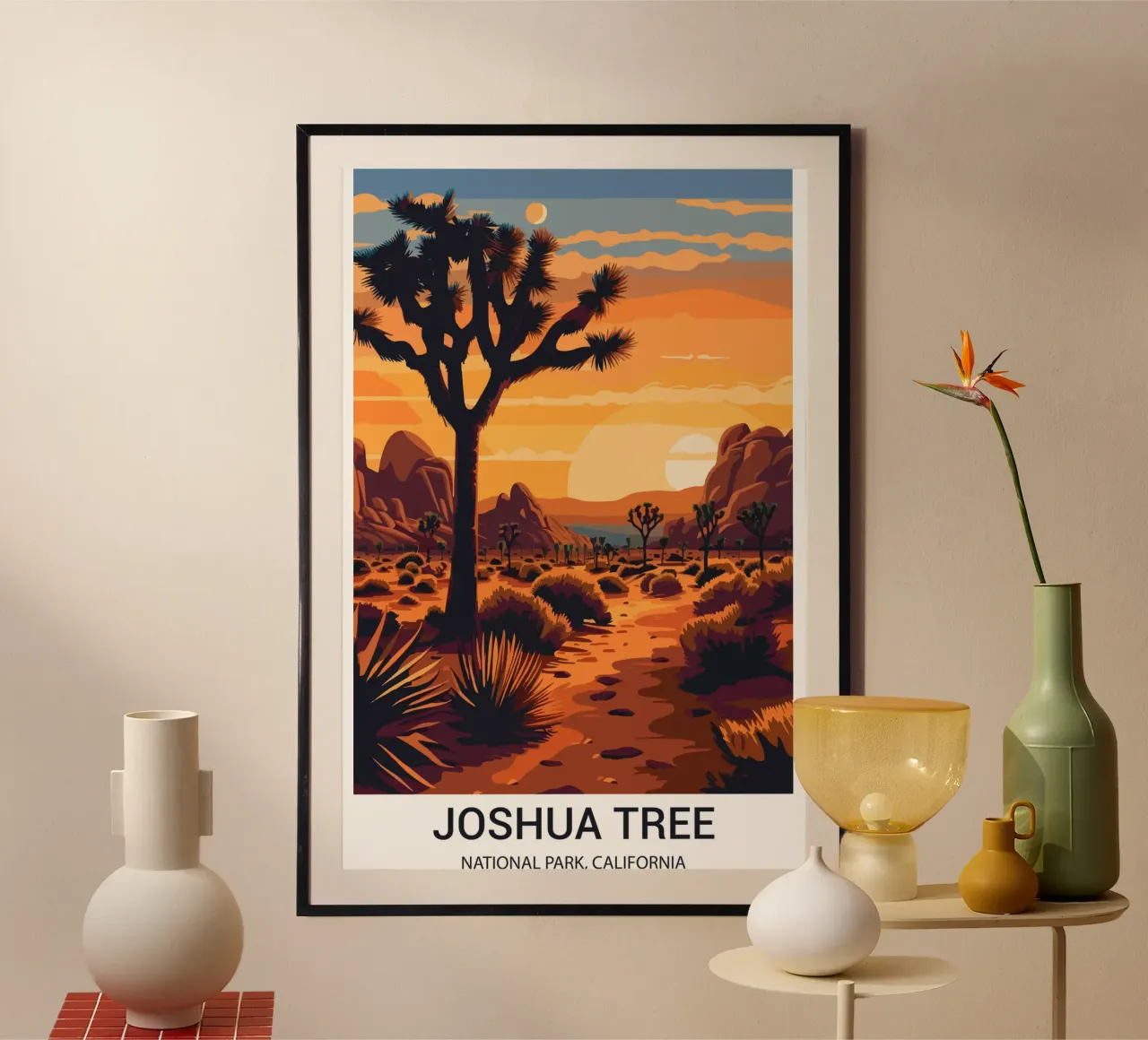 Parco nazionale di Joshua Tree, California, USA poster con telaio in plastica da Wanderlust Vibes