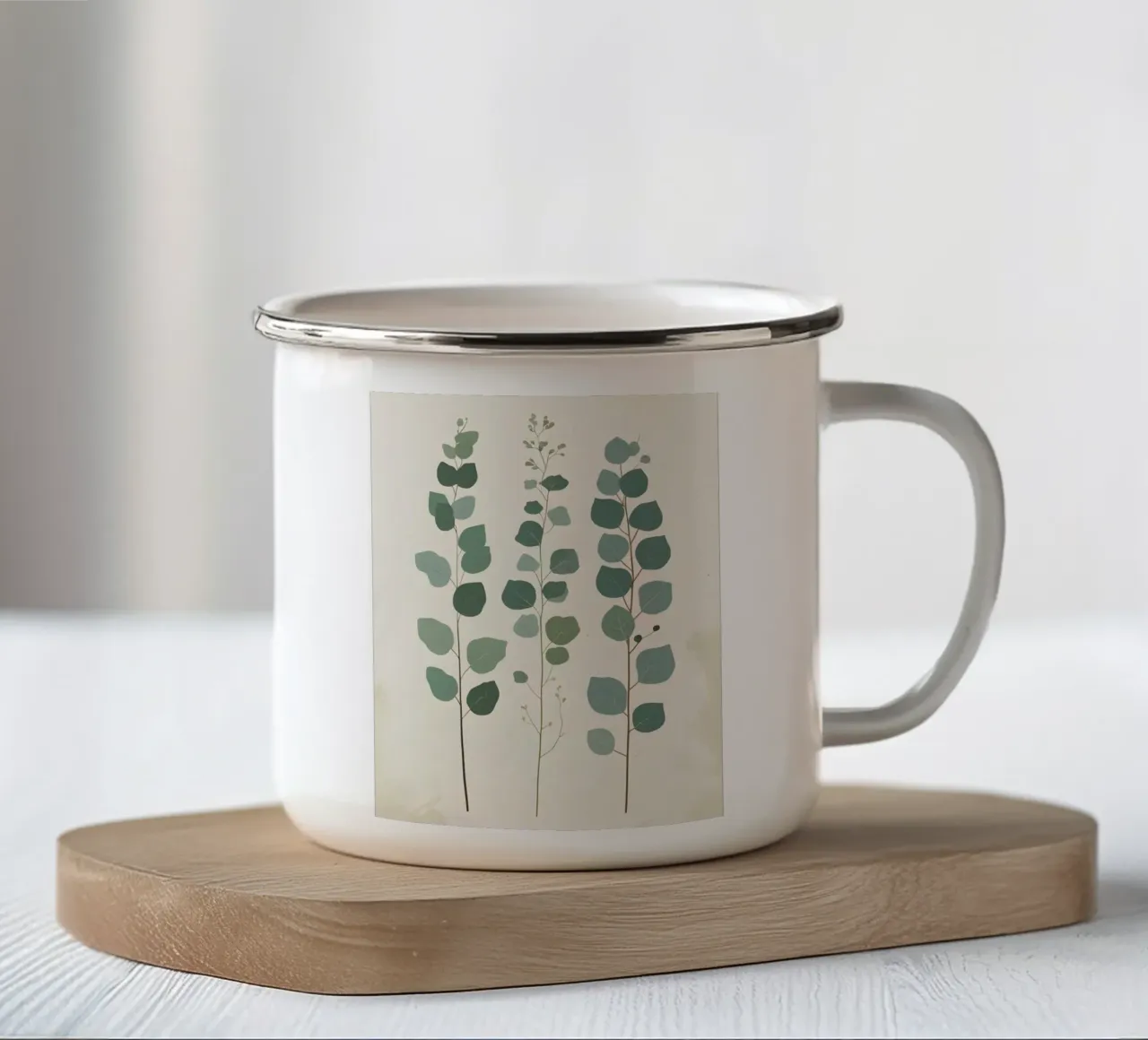 Eucalipto - Steli multipli tazza in smalto da Botanical Gallery