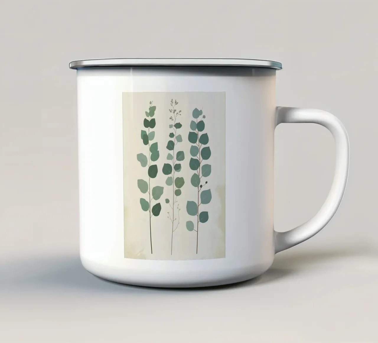 Eucalipto - Steli multipli tazza in smalto da Botanical Gallery