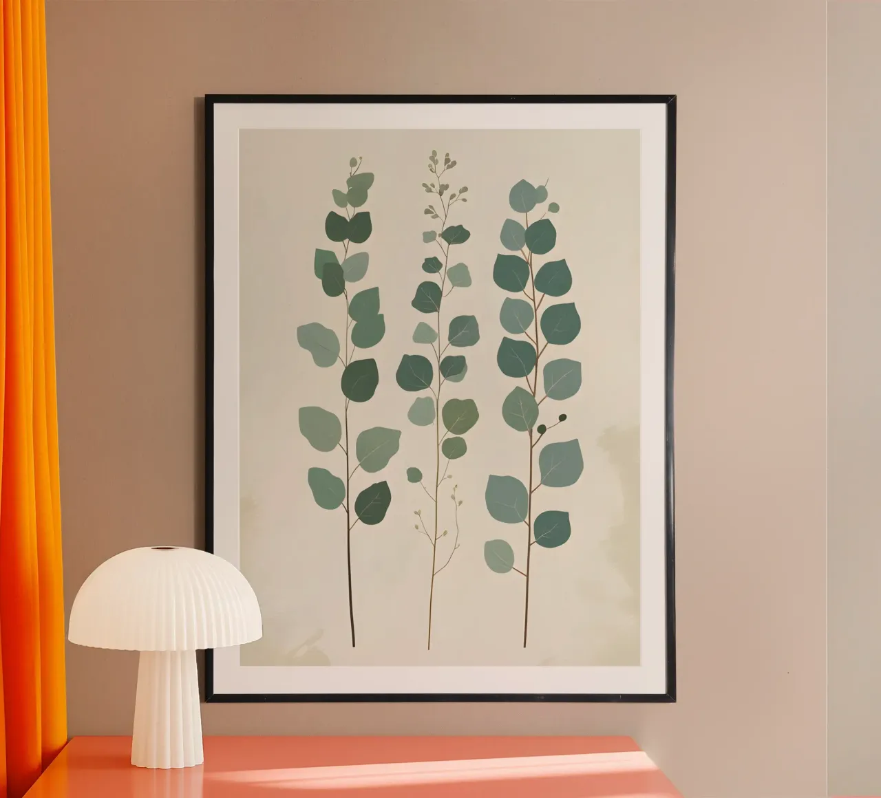 Eucalipto - Steli multipli poster con telaio in plastica da The Green Room
