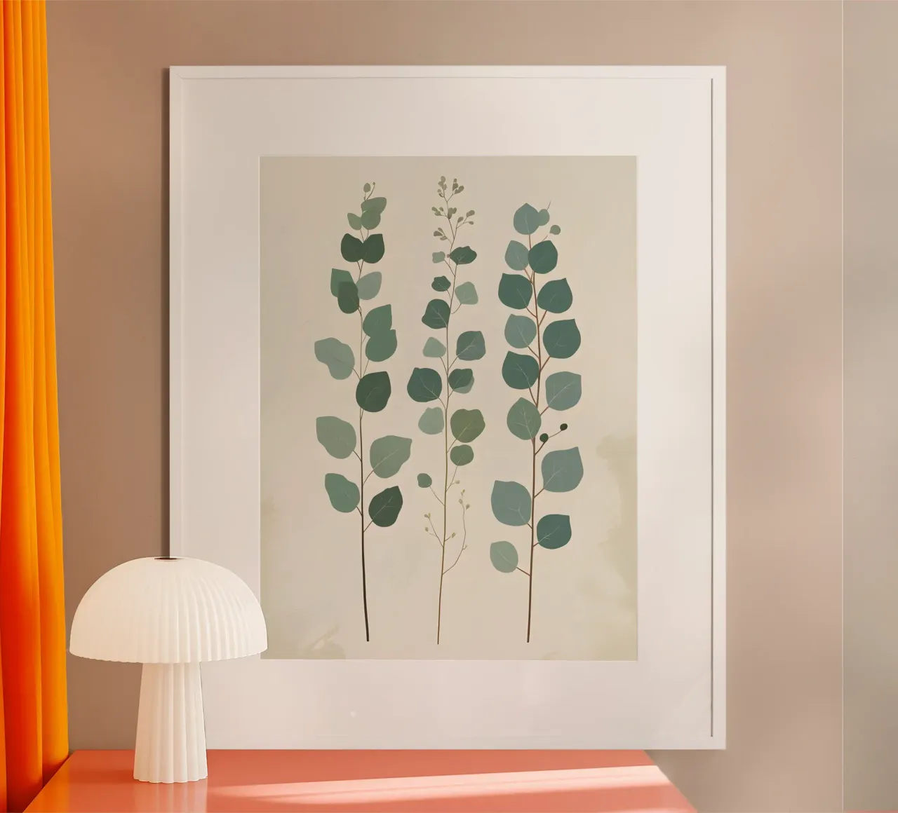Eucalipto - Steli multipli poster con telaio in plastica da The Green Room