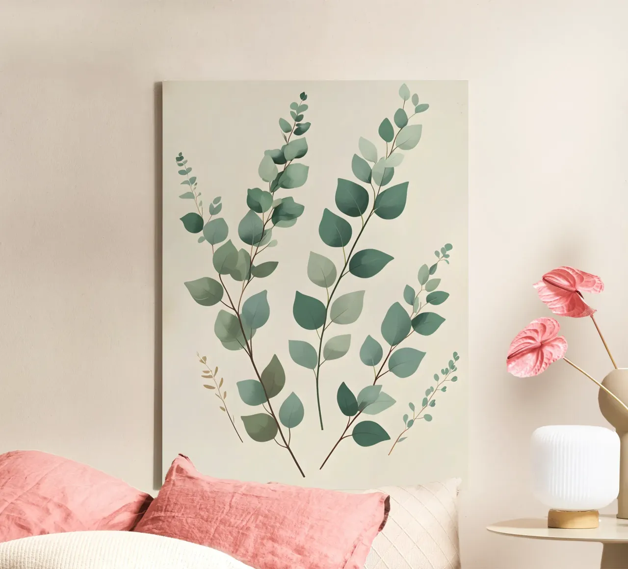 Eucalyptus - Multiple Stems canvas with Floater frame by The Green Room