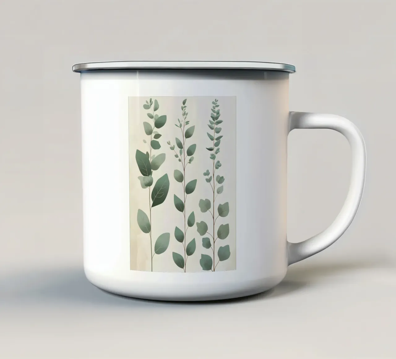Eucalipto - Steli multipli tazza in smalto da Botanical Gallery