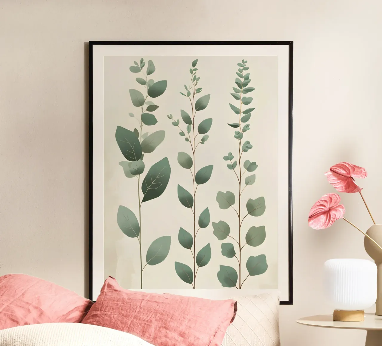 Eucalipto - Steli multipli poster con telaio in plastica da The Green Room