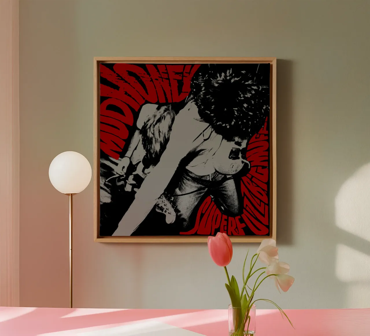 Maglietta classica Silhouette Rock Band tela con Cornice a cassetta da igoshdesigns