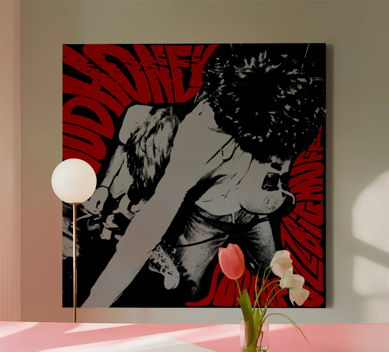 Maglietta classica Silhouette Rock Band tela con Cornice a cassetta da igoshdesigns
