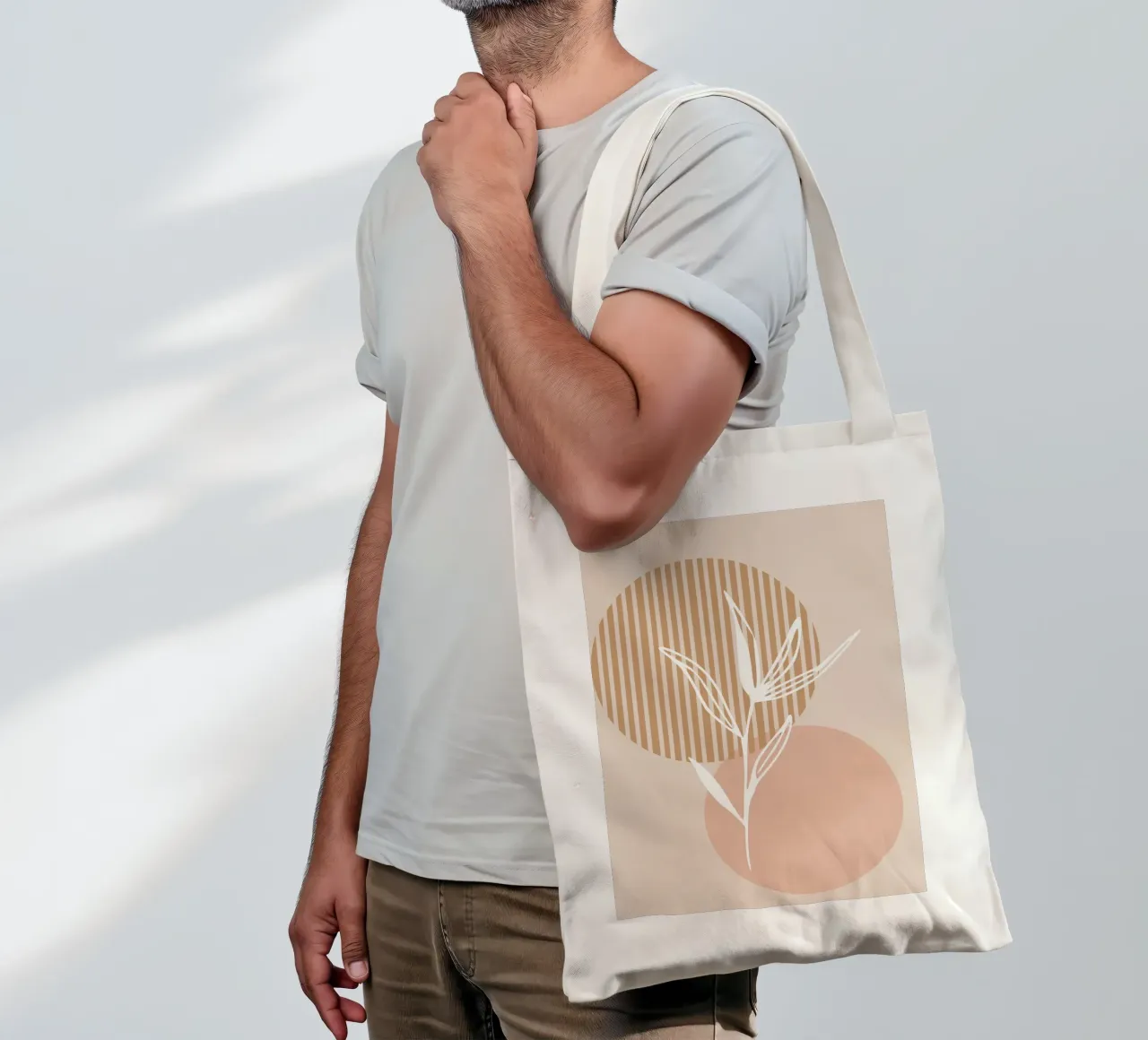 white sheet with circles borsa in juta da vintageshop