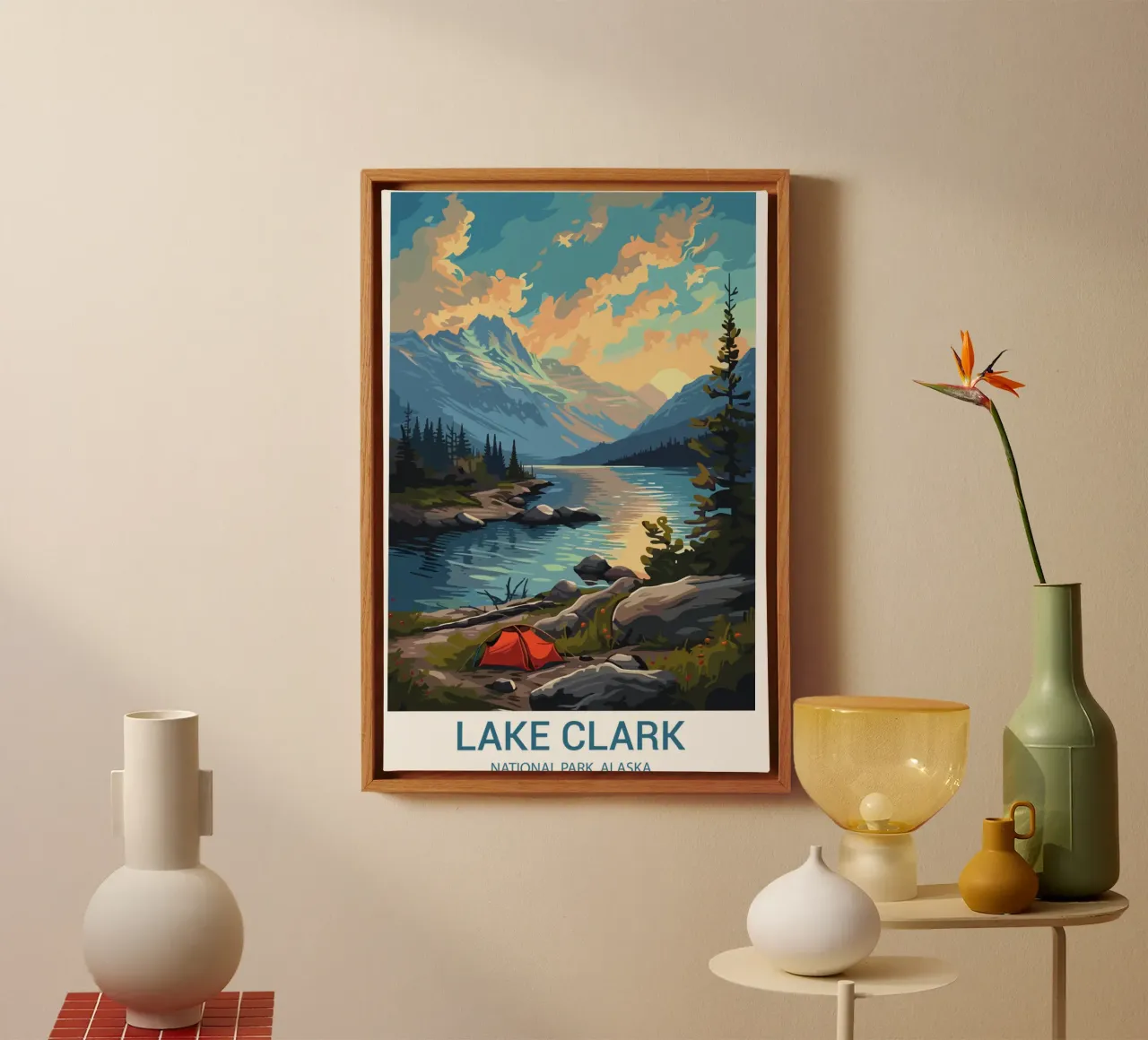 Nationaal park Lake Clark, Alaska, VS canvas met Baklijst van Wanderlust Vibes