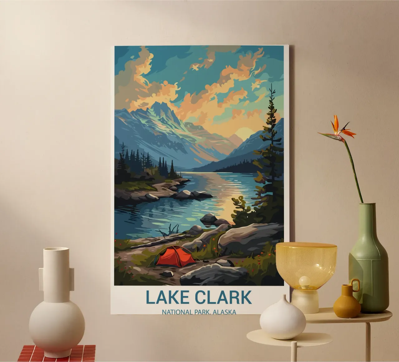 Nationaal park Lake Clark, Alaska, VS canvas met Baklijst van Wanderlust Vibes