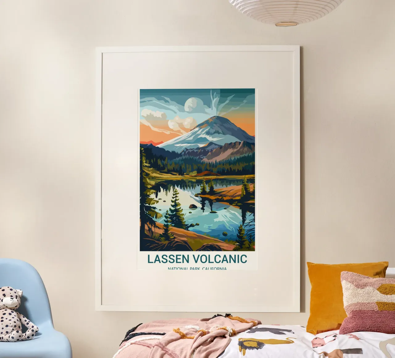 Parco nazionale vulcanico di Lassen, California, USA poster con telaio in plastica da Wanderlust Vibes