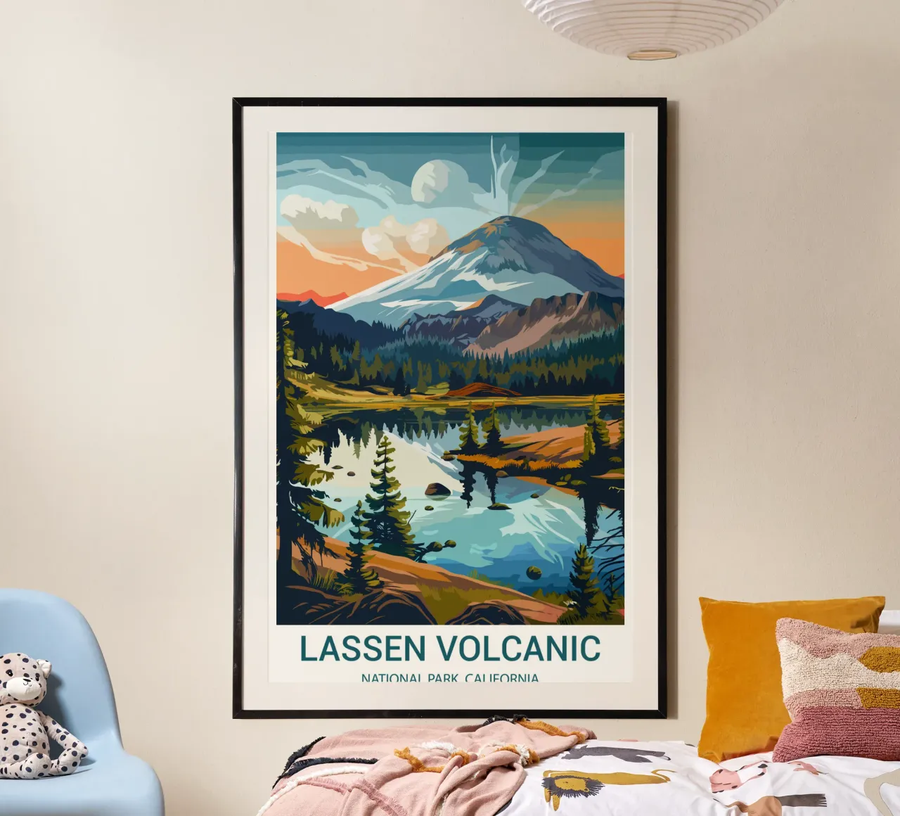 Parco nazionale vulcanico di Lassen, California, USA poster con telaio in plastica da Wanderlust Vibes