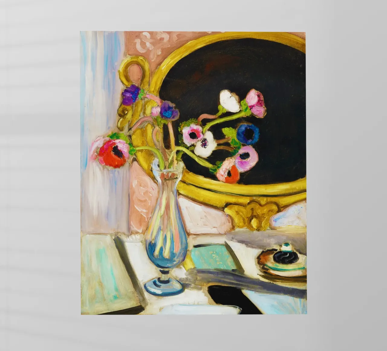 Anemonen mit schwarzem Spiegel (1919) by Henri Matisse Backlit Folie von Venus Art