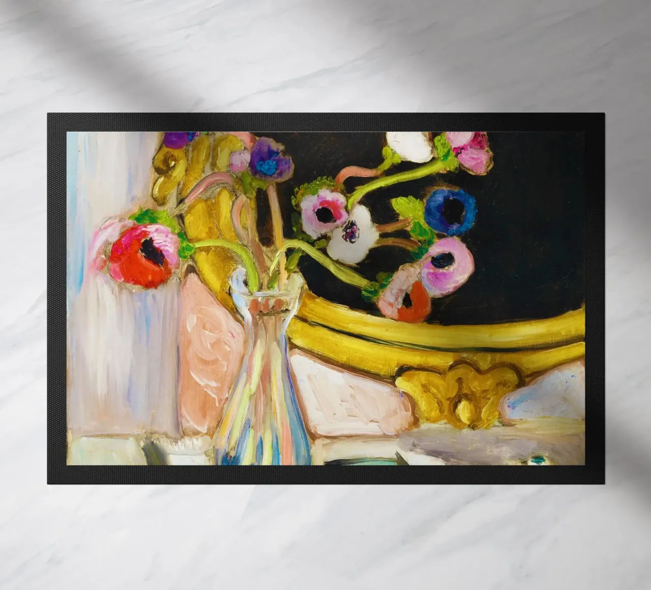 Anemonen mit schwarzem Spiegel (1919) by Henri Matisse Fußmatte von Venus Art