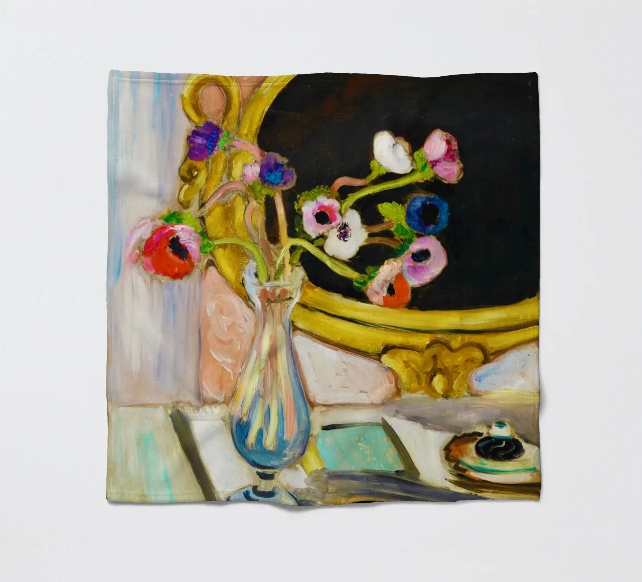 Anemonen mit schwarzem Spiegel (1919) by Henri Matisse Fleecedecke von Venus Art