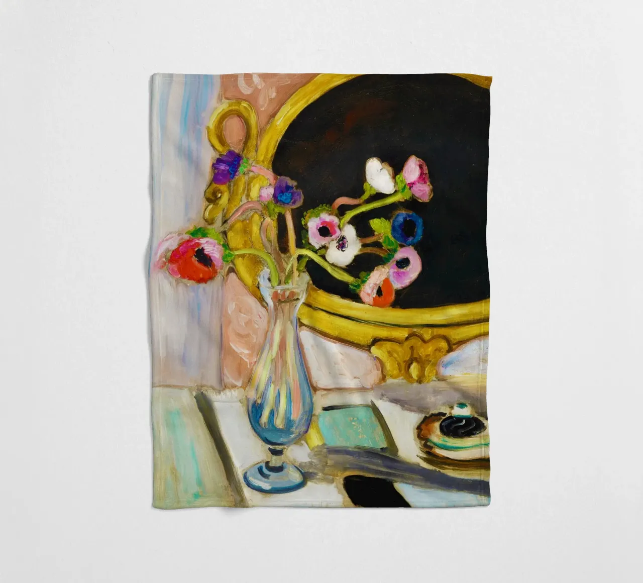 Anemonen mit schwarzem Spiegel (1919) by Henri Matisse Fleecedecke von Venus Art
