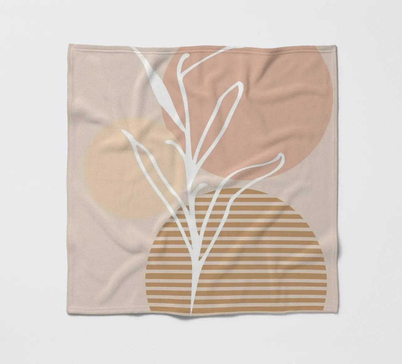 white sheet with even circles coperta in pile da vintageshop