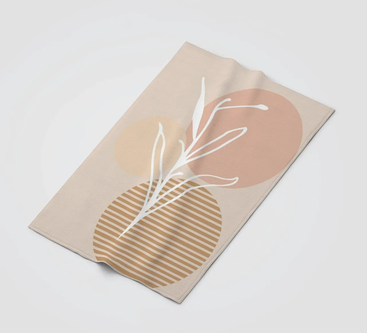 white sheet with even circles coperta in pile da vintageshop