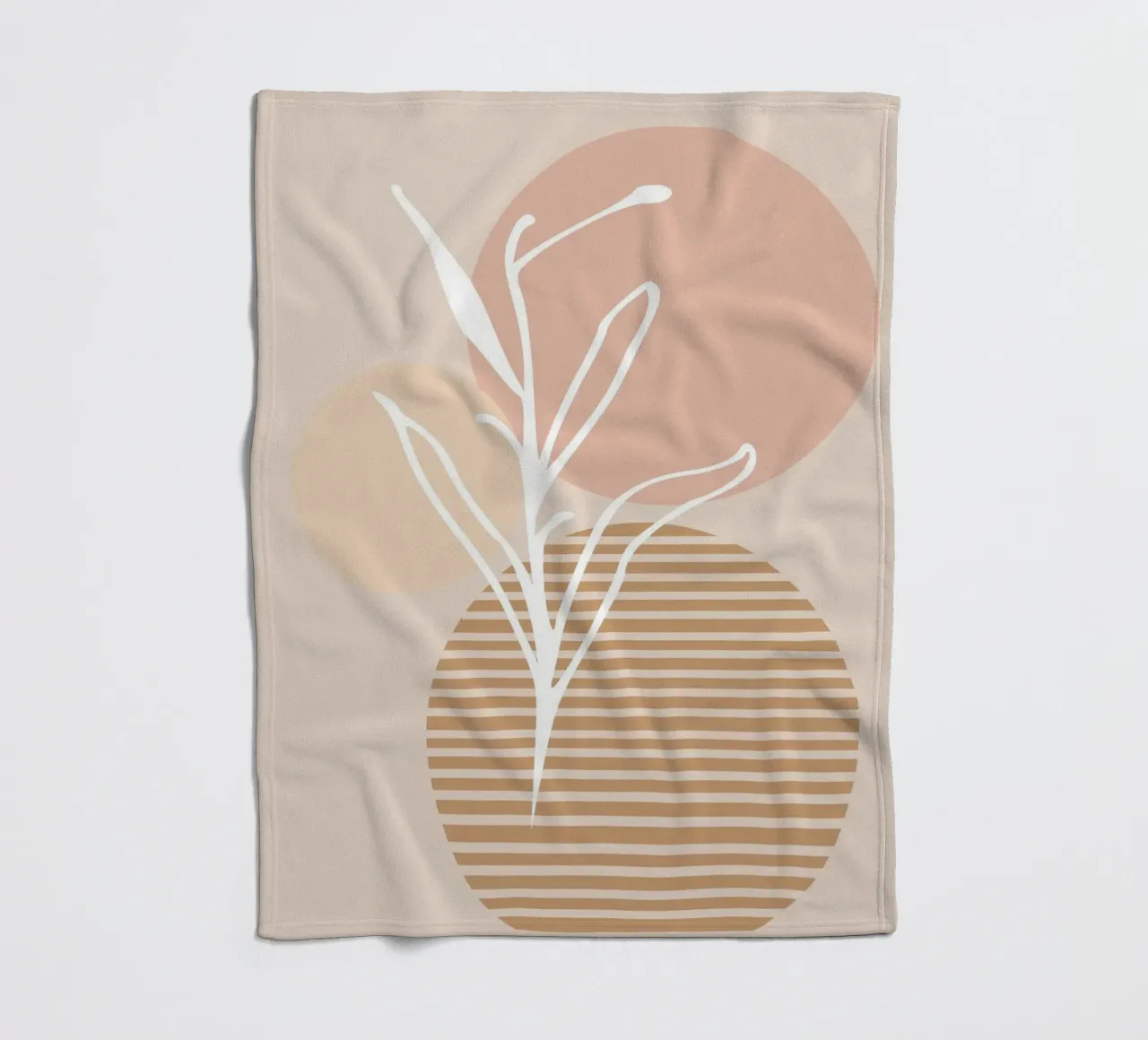 white sheet with even circles coperta in pile da vintageshop