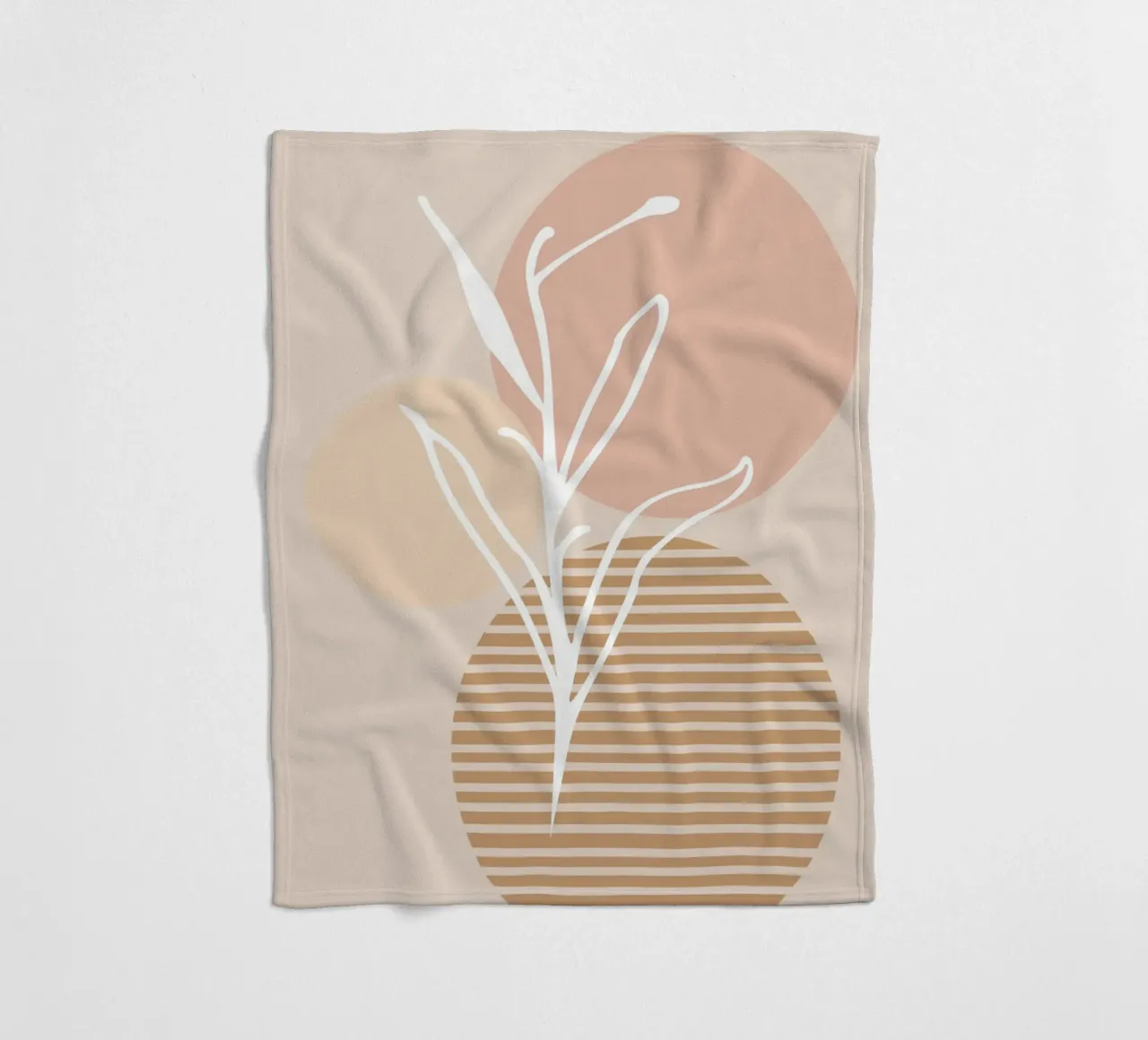 white sheet with even circles coperta in pile da vintageshop