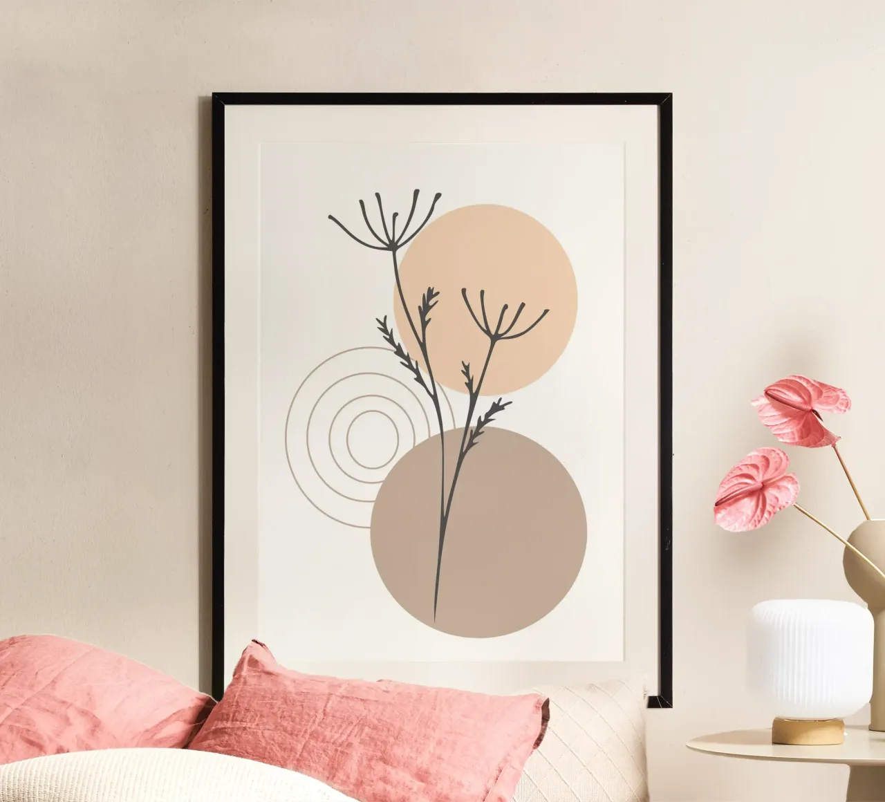 abstract dry branch poster con telaio in legno da vintageshop