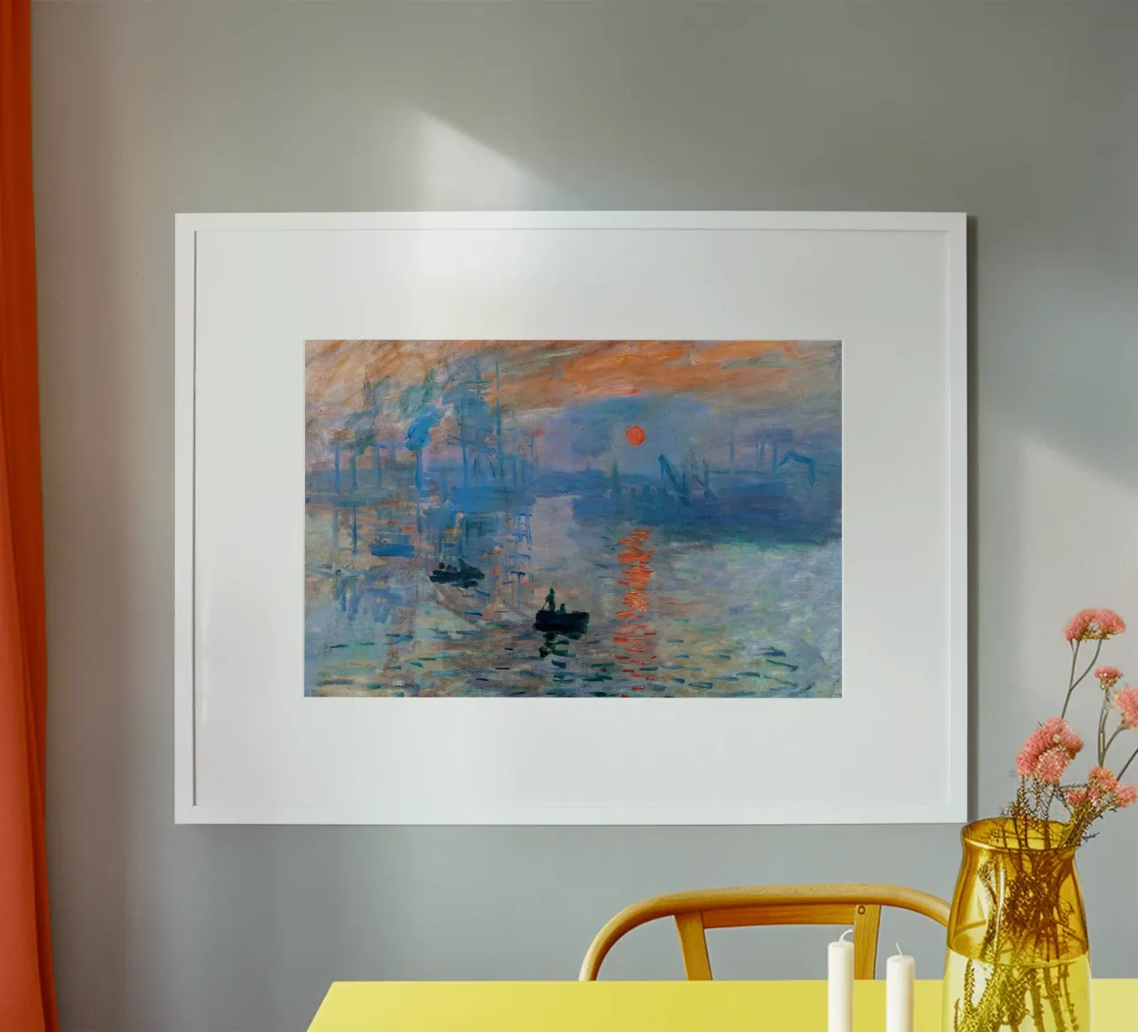 Sonnenuntergangsboote Poster mit Kunststoffrahmen von Karl Martin