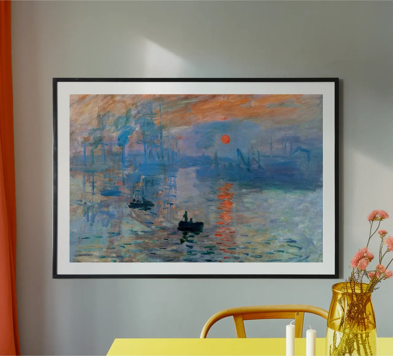 Sonnenuntergangsboote Poster mit Kunststoffrahmen von Karl Martin