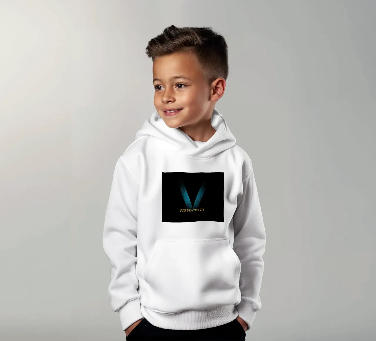 Design di V For Vendetta felpa bambino con cappuccio da Urban Life