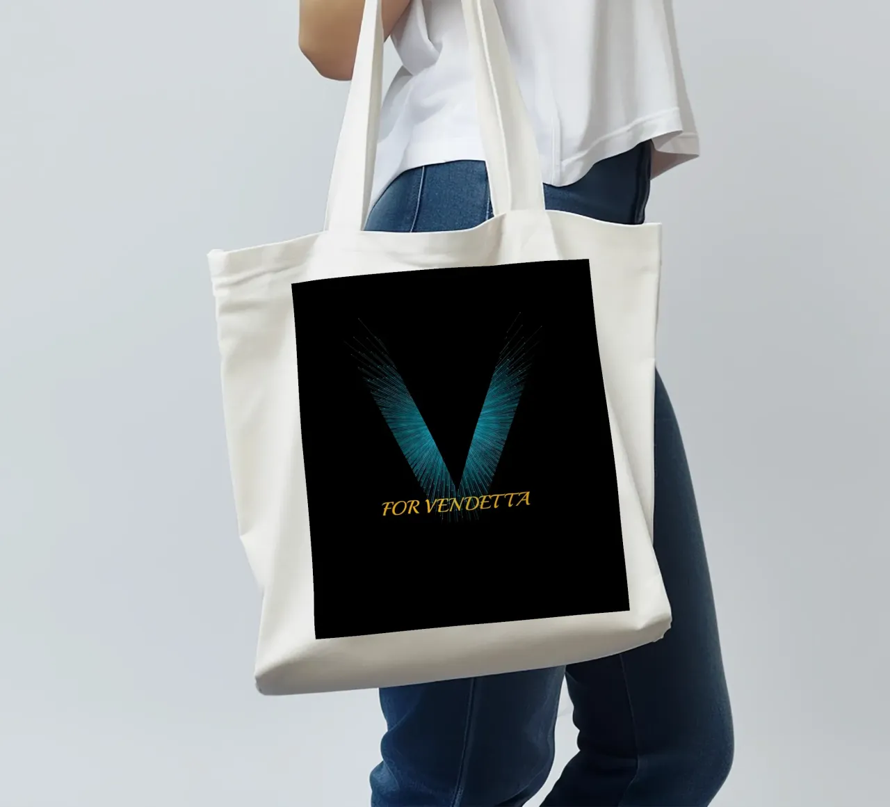 Design di V For Vendetta borsa in juta da Urban Life