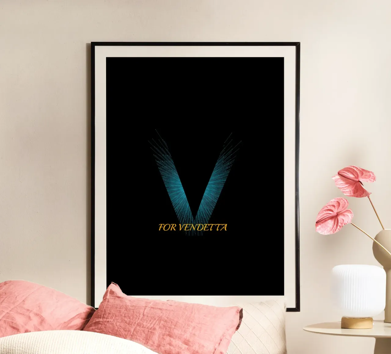 Design di V For Vendetta poster con telaio in plastica da Urban Life