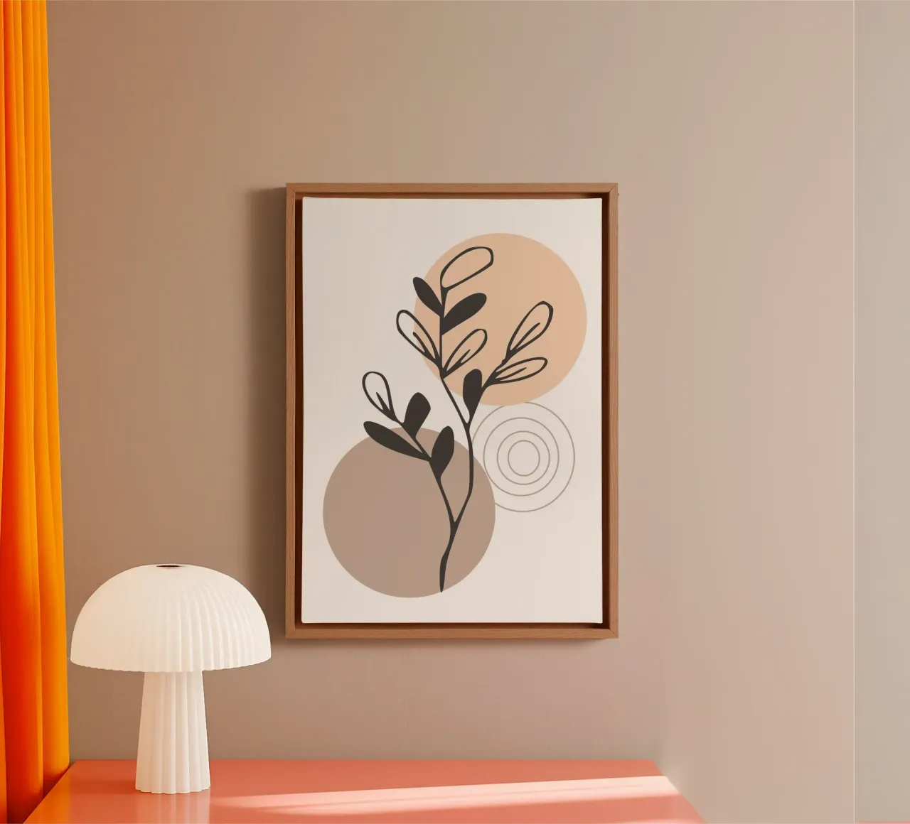 abstract dry branch 2 canvas met Baklijst van vintageshop
