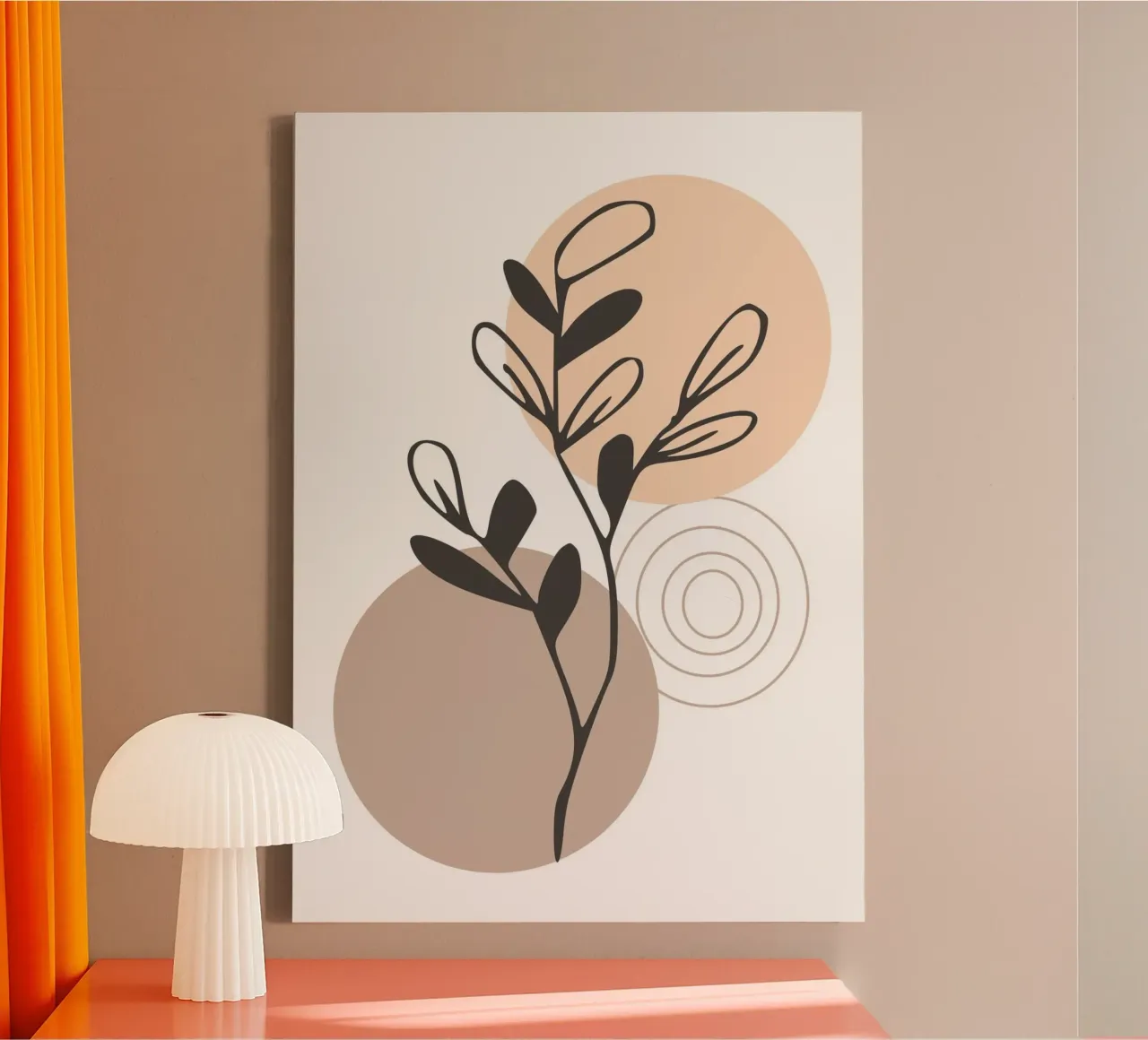 abstract dry branch 2 canvas met Baklijst van vintageshop