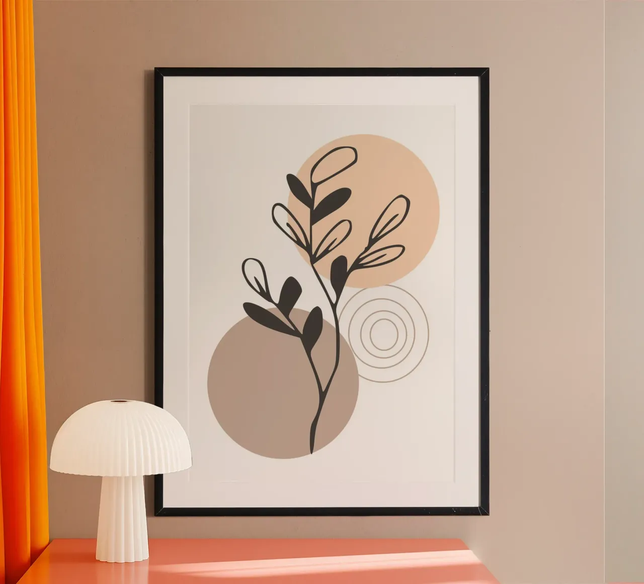 abstract dry branch 2 poster con telaio in legno da vintageshop