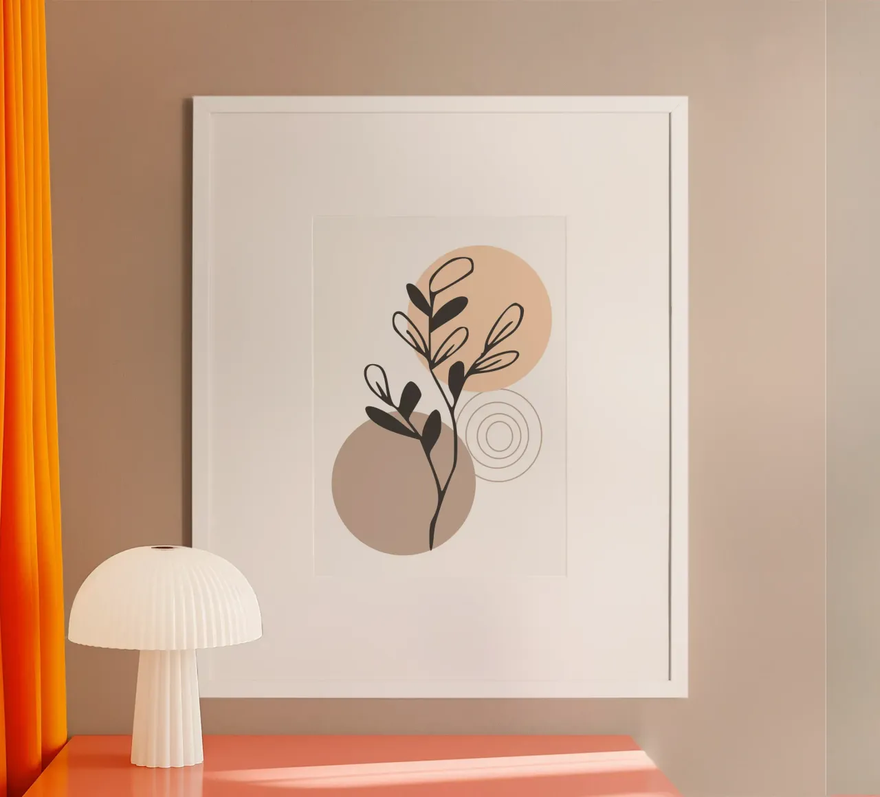abstract dry branch 2 poster con telaio in legno da vintageshop