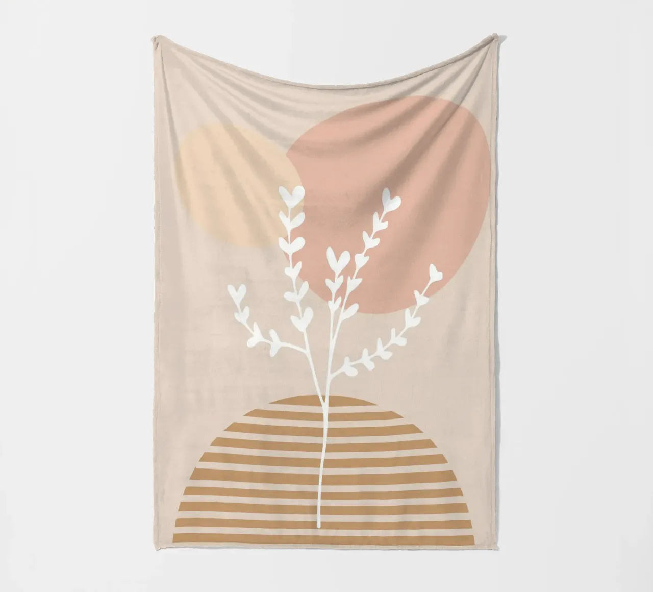 abstract white branch coperta in pile da vintageshop