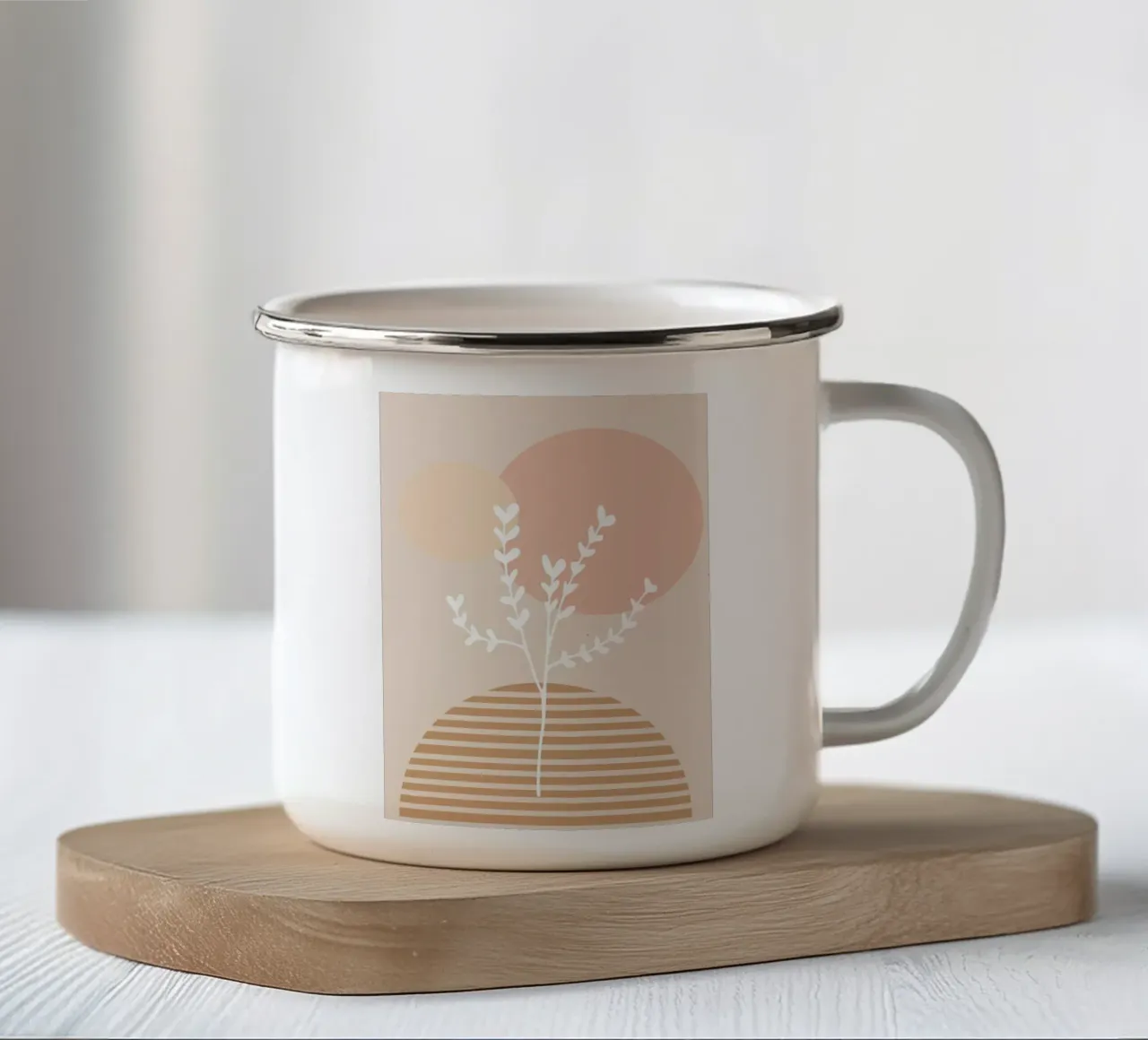 abstract white branch tazza in smalto da vintageshop