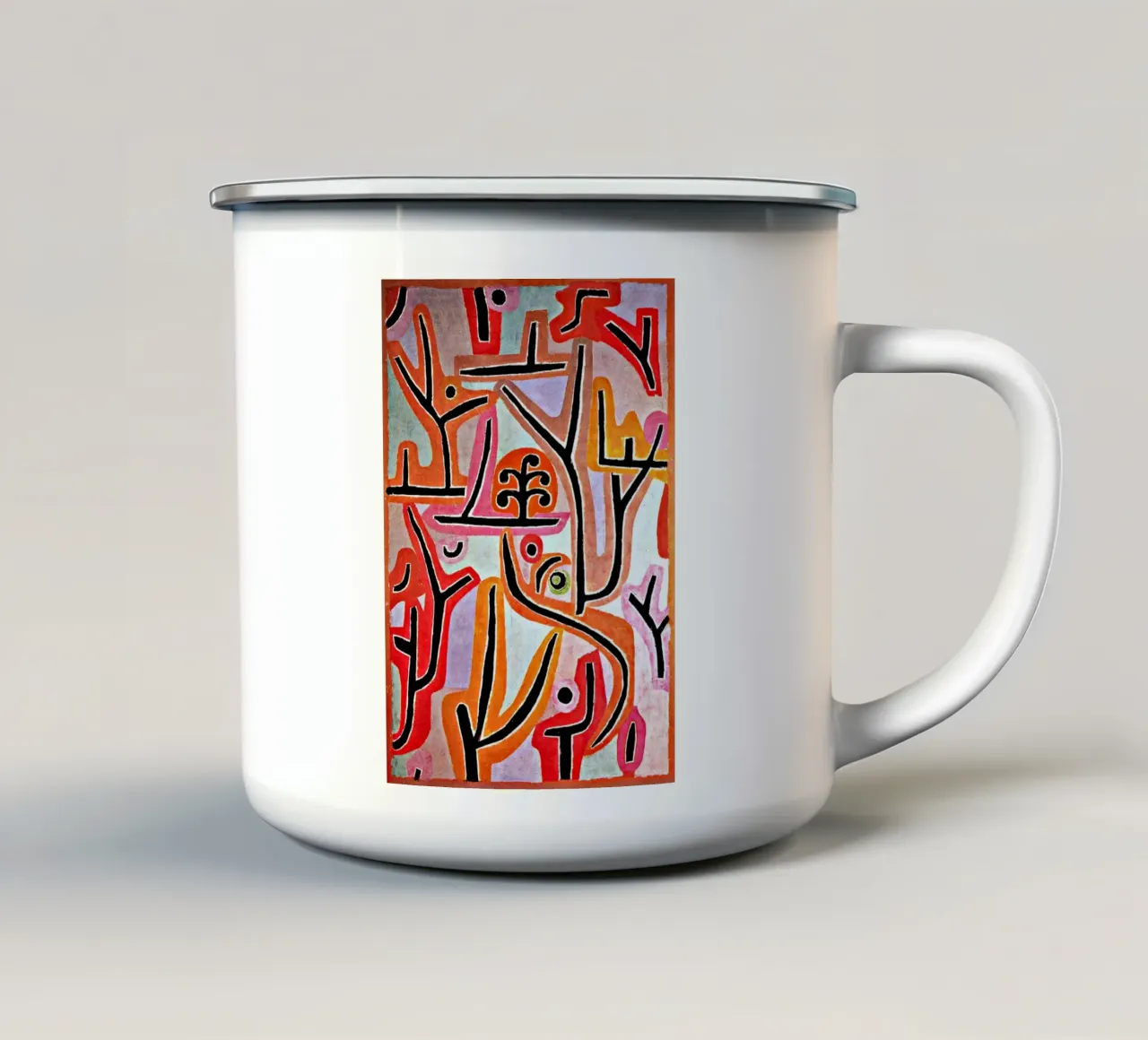 linee curve alberi tazza in smalto da Karl Martin