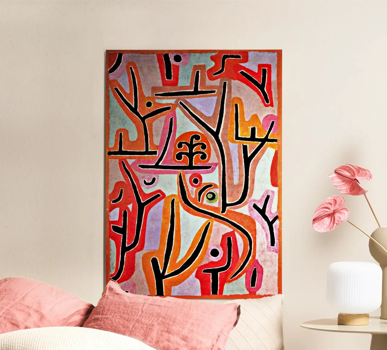 linee curve alberi poster con telaio in legno da Karl Martin
