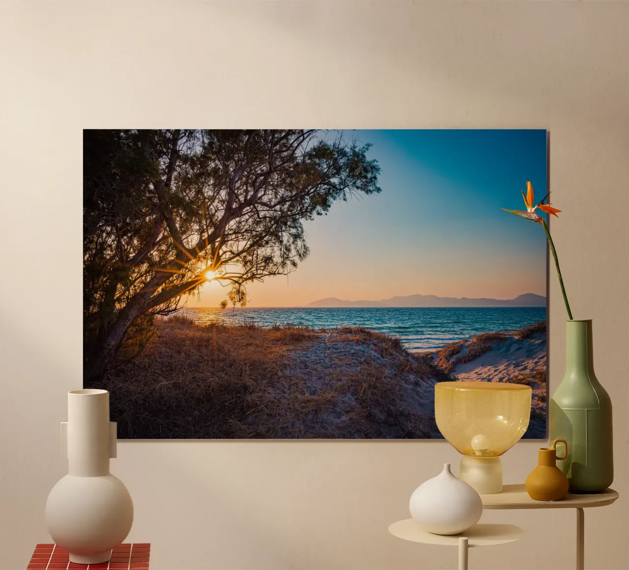 Tramonto a Kos con la stella del sole poster con telaio in alluminio da Marcus Beckert | Fotografie