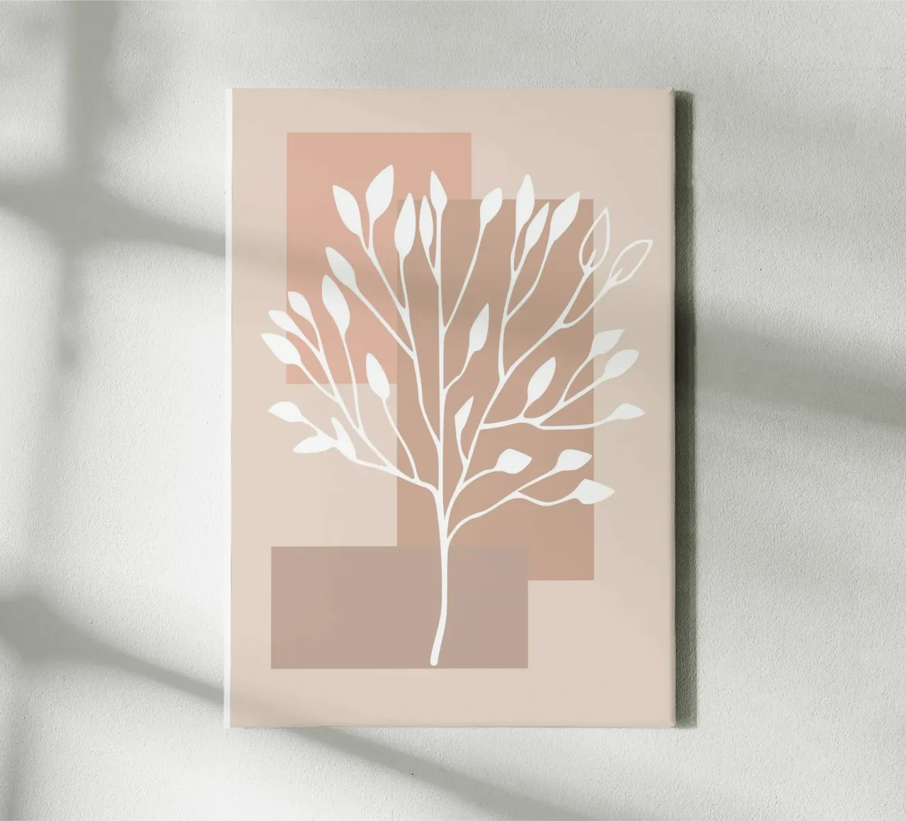 abstract pink white branch tela con Cornice a cassetta da vintageshop
