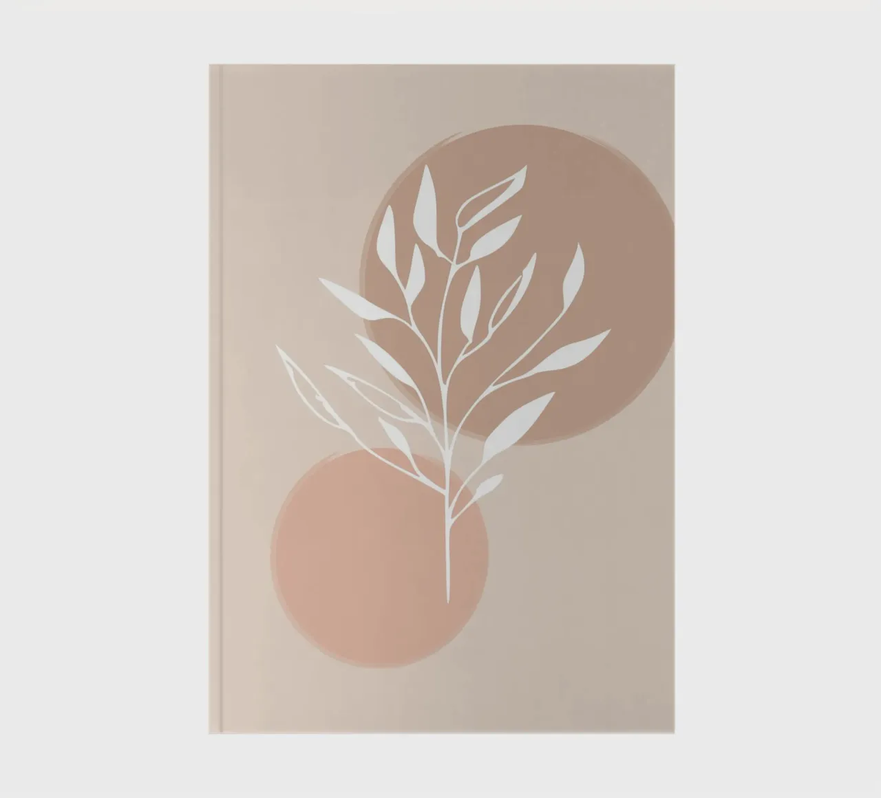 branch silhouette white abstract pink notitieboek van vintageshop