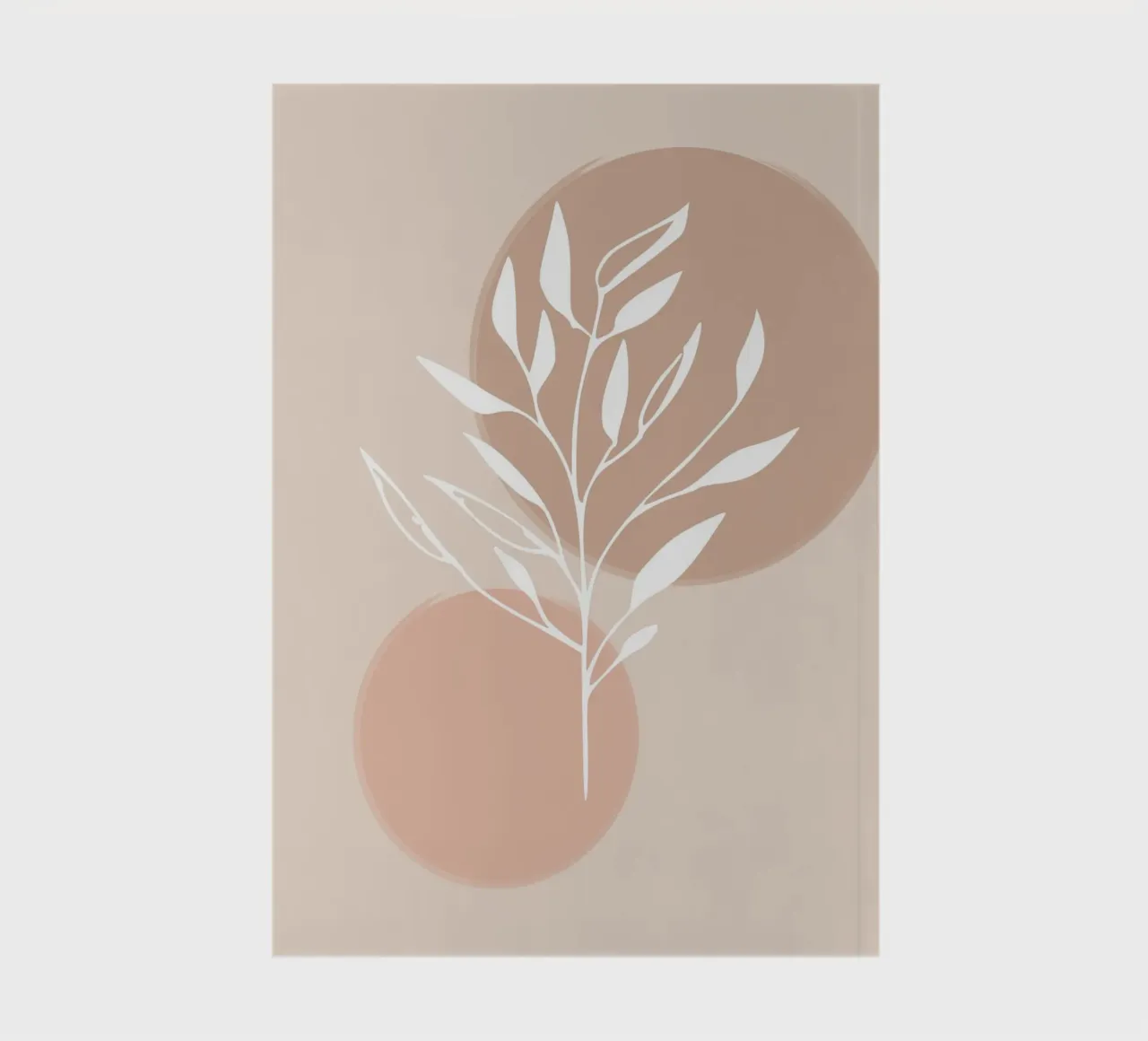 branch silhouette white abstract pink notitieboek van vintageshop