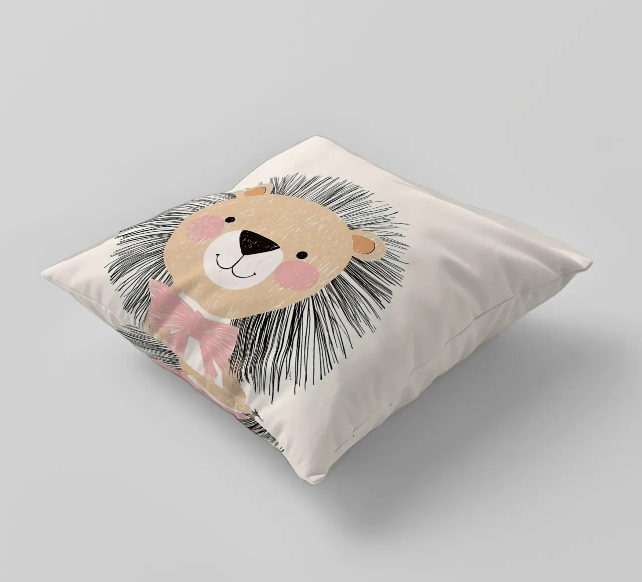 leone cartone animato animale arco semplice cuscino da Thomas Weber