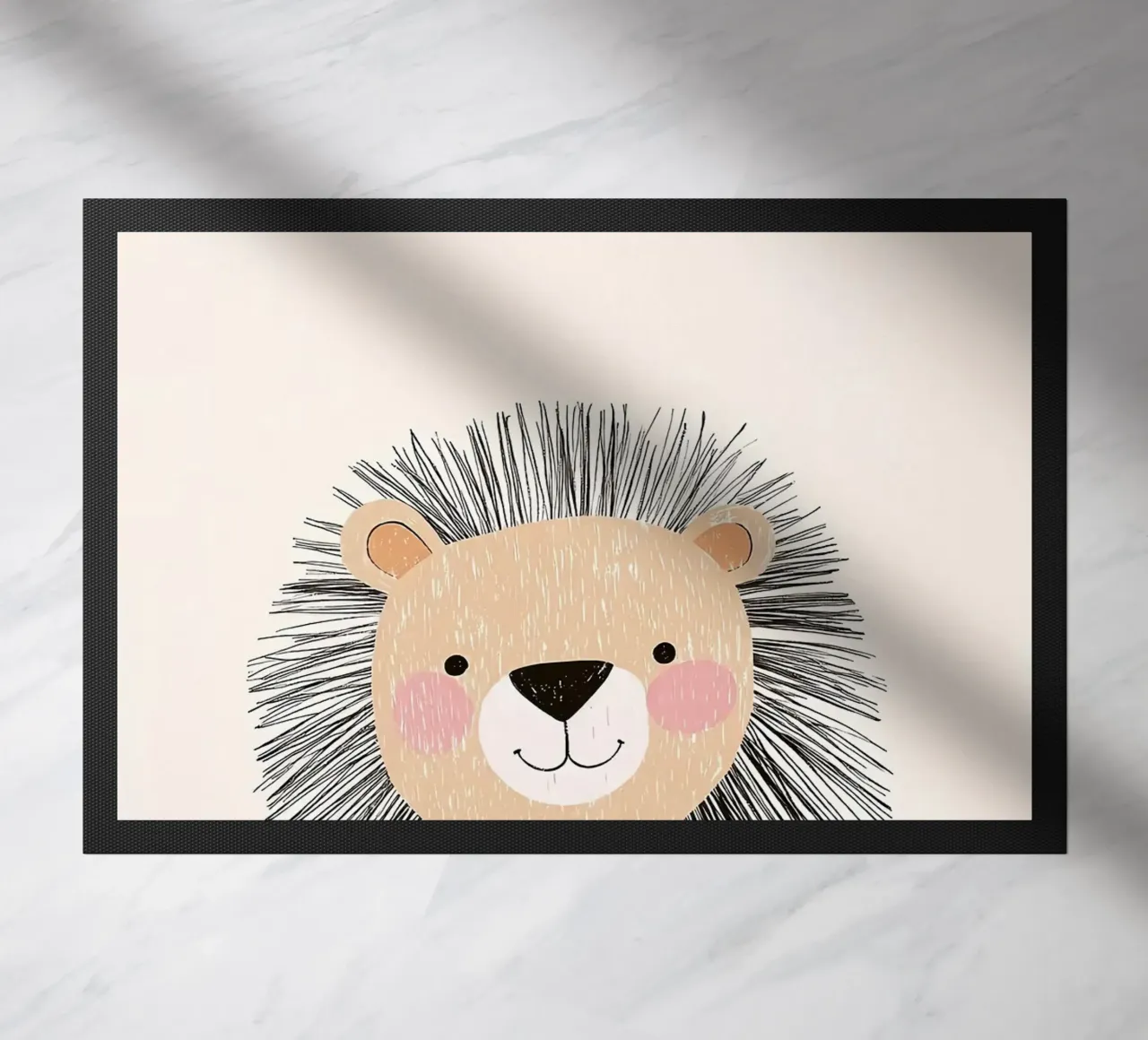 leone cartone animato animale arco semplice zerbino da Thomas Weber