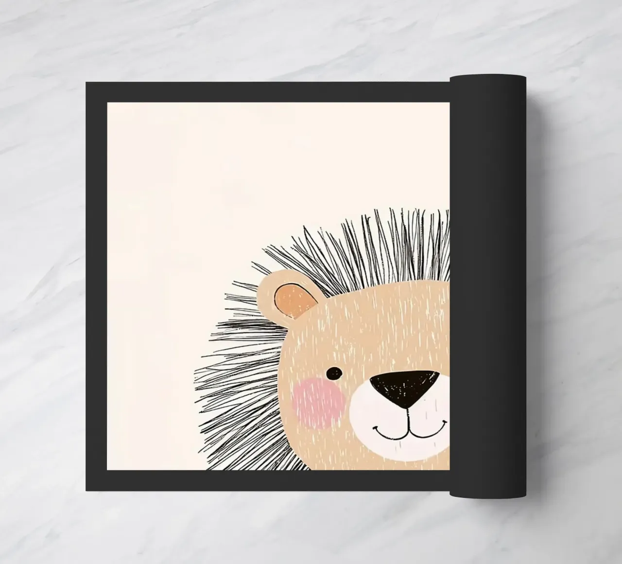 leone cartone animato animale arco semplice zerbino da Thomas Weber