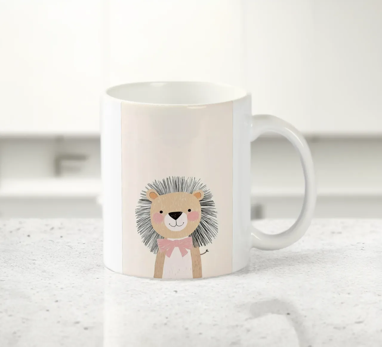 leone cartone animato animale arco semplice tazza in ceramica da Thomas Weber