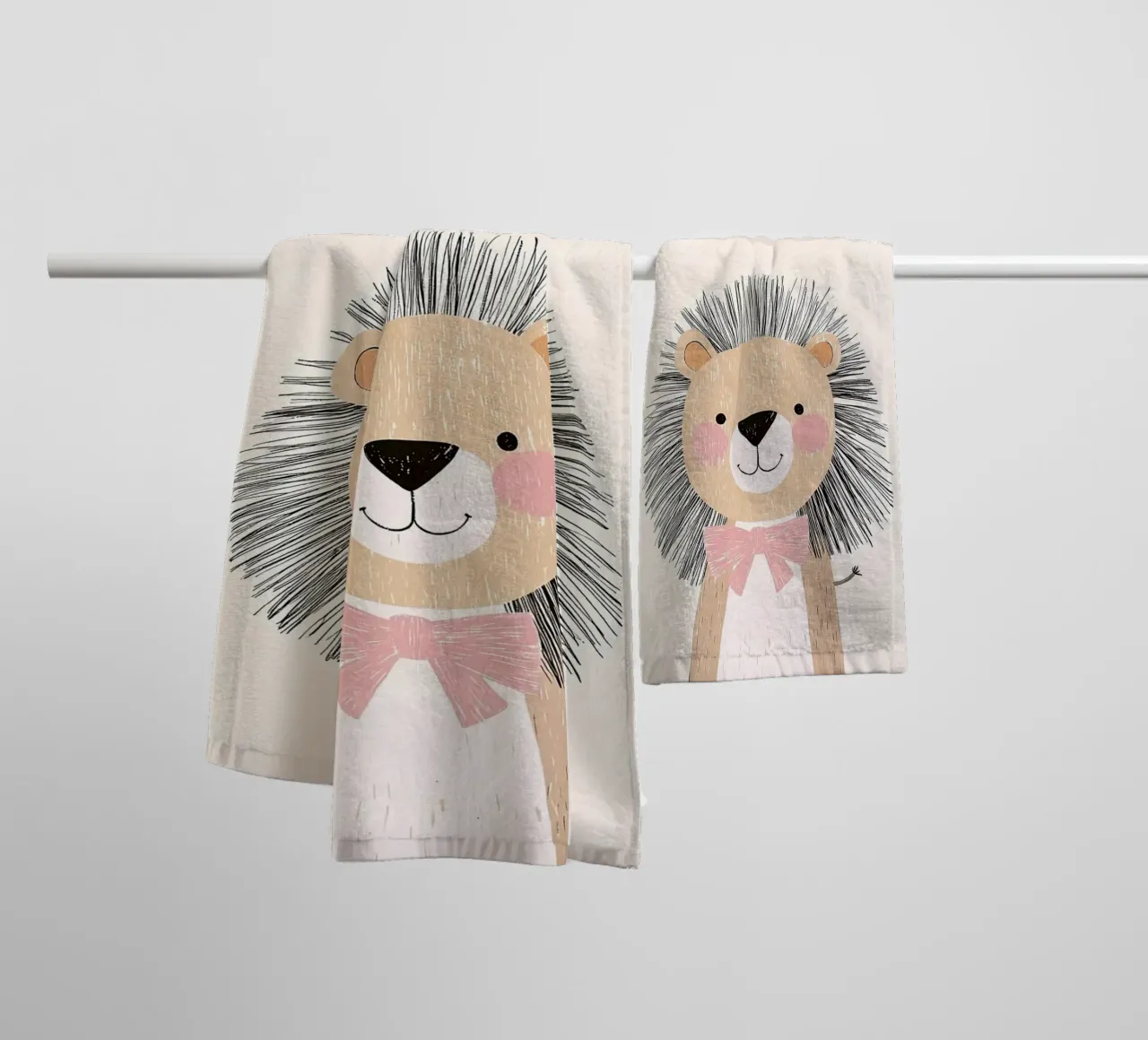 leone cartone animato animale arco semplice asciugamano da bagno da Thomas Weber