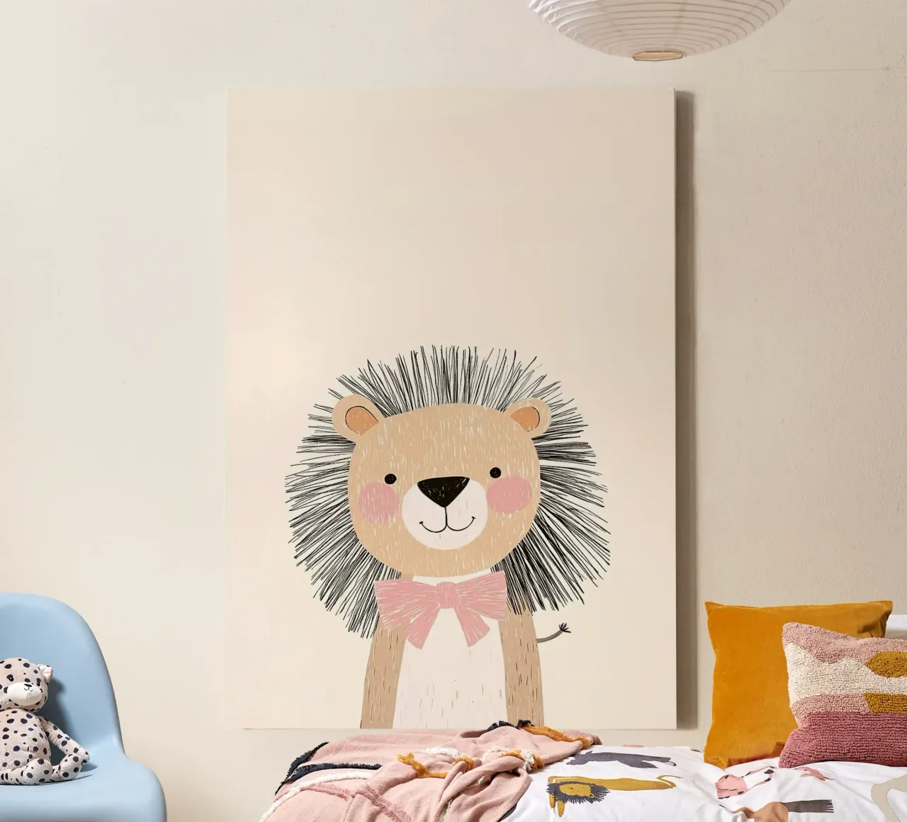 leone cartone animato animale arco semplice tela con Cornice a cassetta da Thomas Weber