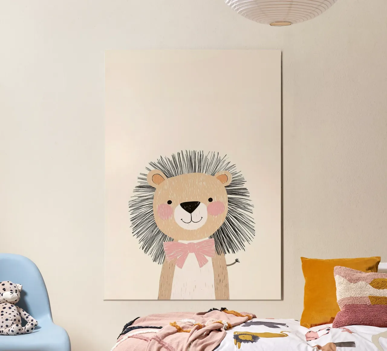 leone cartone animato animale arco semplice poster con telaio in alluminio da Thomas Weber