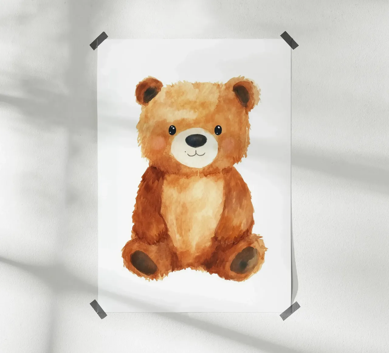 Teddybär Plüschtier süßes Gesicht weiche Textur Poster mit Kunststoffrahmen von Thomas Weber